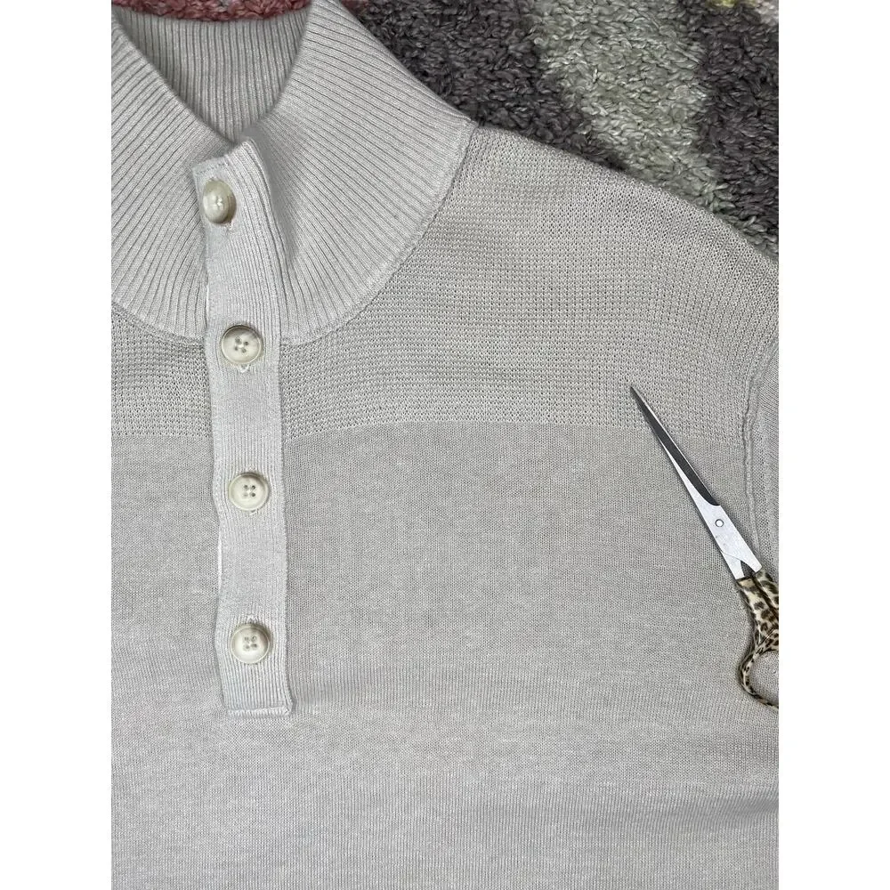 Banana Republic Sweater Mens XL Mock Neck Linen Cotton Business Casual Pullover